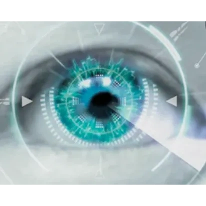 Human eye with digital technology overlay